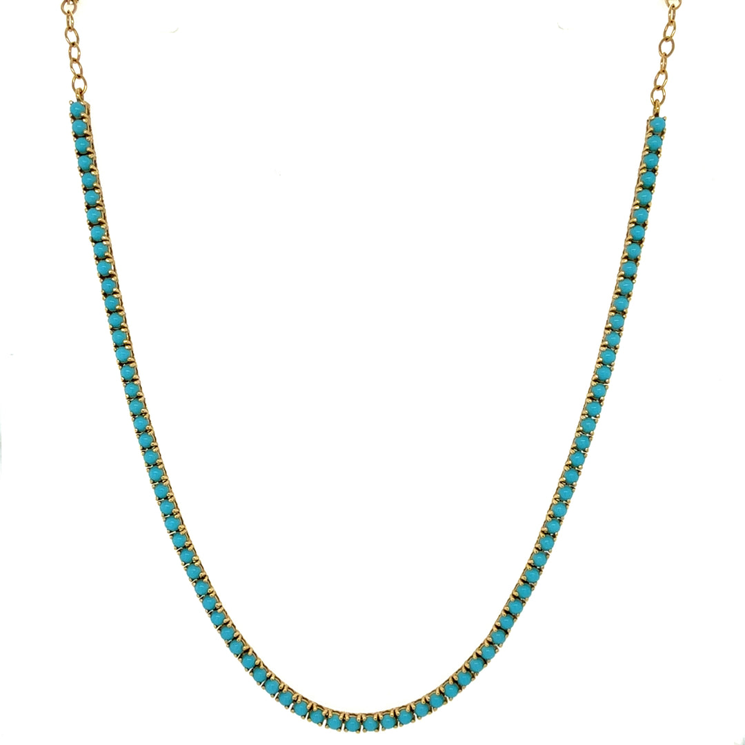 4 Prong Turquoise Tennis Choker Necklace – G&S