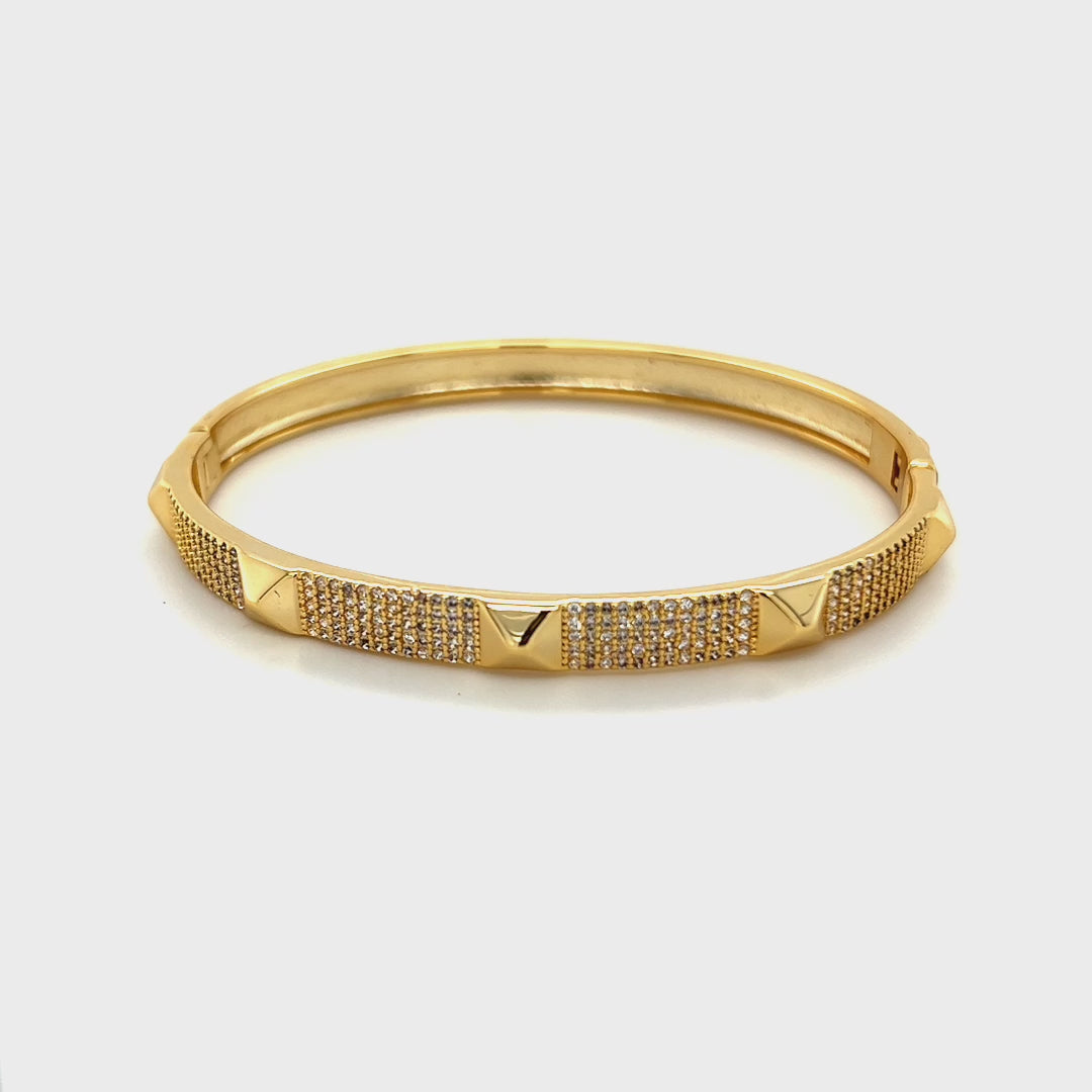 Thick Studs Pave CZ's Bangle – G&S