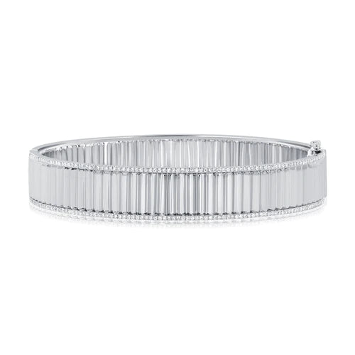 Fluted Pave Outline Bangle – G&S