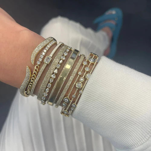 Scattered Bezels Triple-Pave Bangle – G&S