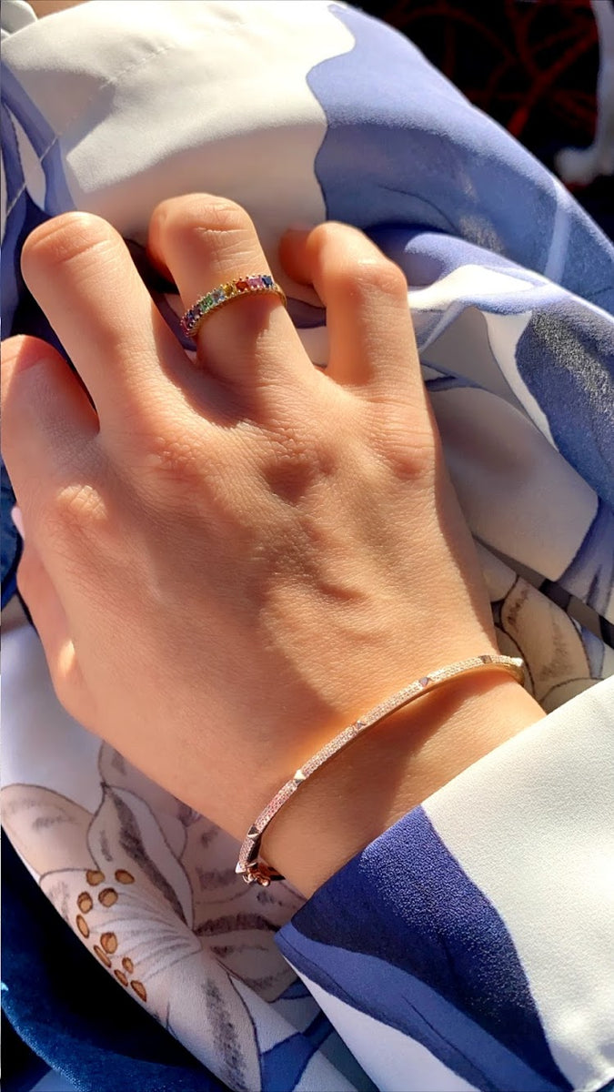 Thin Diamond Studs Bangle – G&S